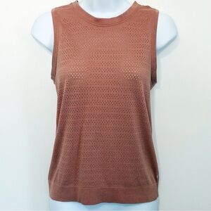 LULULEMON Copper Clay Breeze By Muscle Tank II Size 6 Mesh Perforated Top